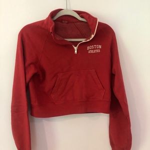 Red Brandy Melville Crop Sweatshirt